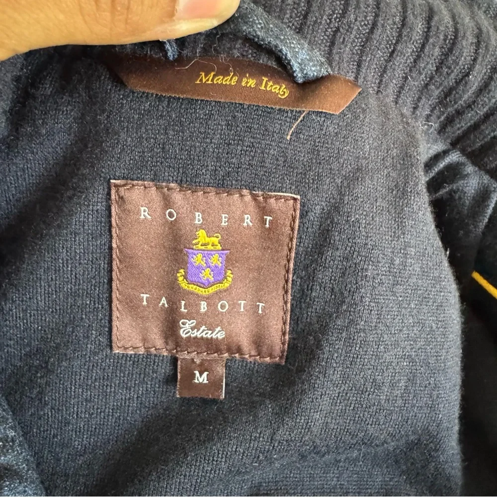 ROBERT TALBOTT ESTATE Navy Blue 100% virgin Wool Vest size Medium made in Italy - Picture 5 of 10